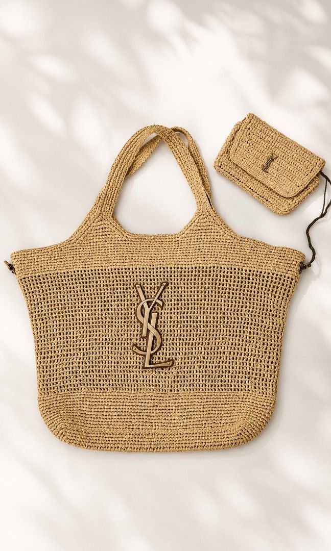 YSL iCare Raffia Tote (Category: Luxury Bags & Wallets) located in Pateros City. Submitted by hoarderhub (Listing ID 1445841816, Image 2). Description: Send me your offer—I might just say yes! 😉 Saint Laurent Icare Raffia Tote Large in Natural color ✨ Returns & refunds accepted. I'm a buyer too, so I know how easy it is to make an impulse purchase (sometimes for that little dopamine boost! 😅). As a fellow bag lover—and a bit of a hoarder—I'm tr