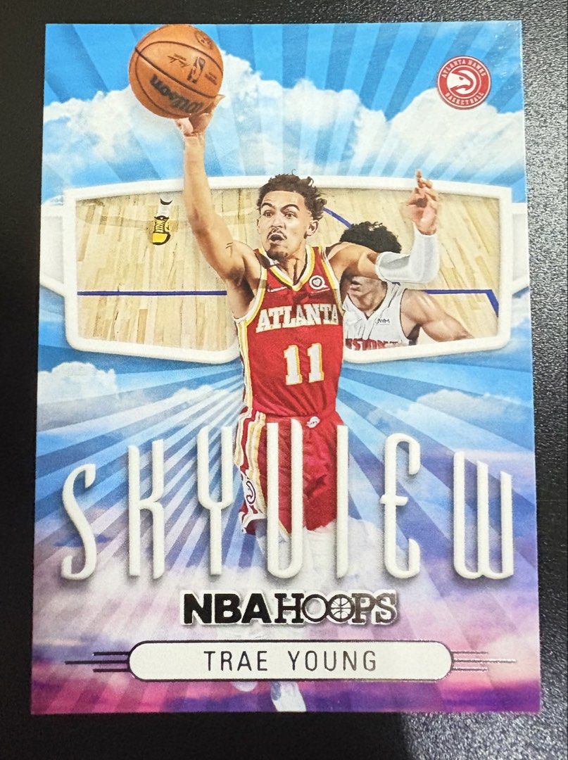 2022-23 Panini NBA Hoops Trae Young Skyview Card (Category: Raw Singles) located in Manila. Submitted by steadycards80 (Listing ID 1454861745, Image 1). Description: - 2022-23 Panini NBA Hoops Skyview Card - Features Trae Young - Card Number: 10 - Excellent for any basketball enthusiast's collection.