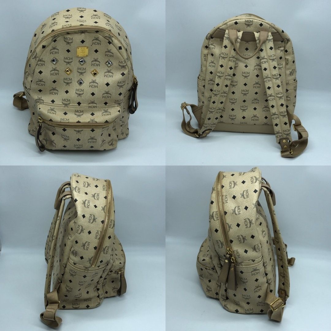 267007685 MCM BAG LEATHER BACKPACK STUDS (Category: Luxury Bags & Wallets) located in Taguig. Submitted by ecoring.ph (Listing ID 1454765588, Image 2). Description: ◆CONDITION: B ◆DESCRIPTIONS: (Other defects/info:) OUTER: The body of the bag is scratched, scuffed, stained, dirty, has minimal wrinkles, press marks, and shows signs of use. The bottom and bottom corners of the bag are also scratched, scuffed, stained, dirty, wrinkled, have press ma