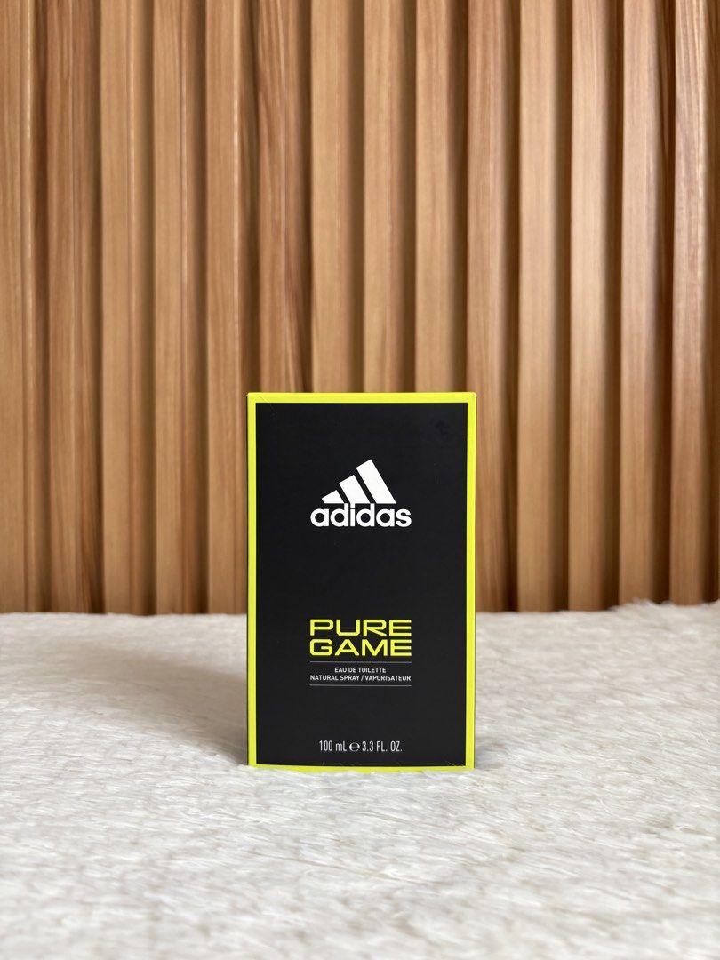 ADIDAS PURE GAME EAU DE TOILETTE 100mL (Category: Fragrance & Deodorants) located in Imus. Submitted by dumpitlikeaqueen (Listing ID 1454808355, Image 1). Description: • From Duty Free Fiestamall • With tag & Duty Free plastic bag • 4 pcs. available (3-AVAILABLE; 1-RESERVED) • Open for layaway • Instagram Shop: @dumpitlikeaqueen.