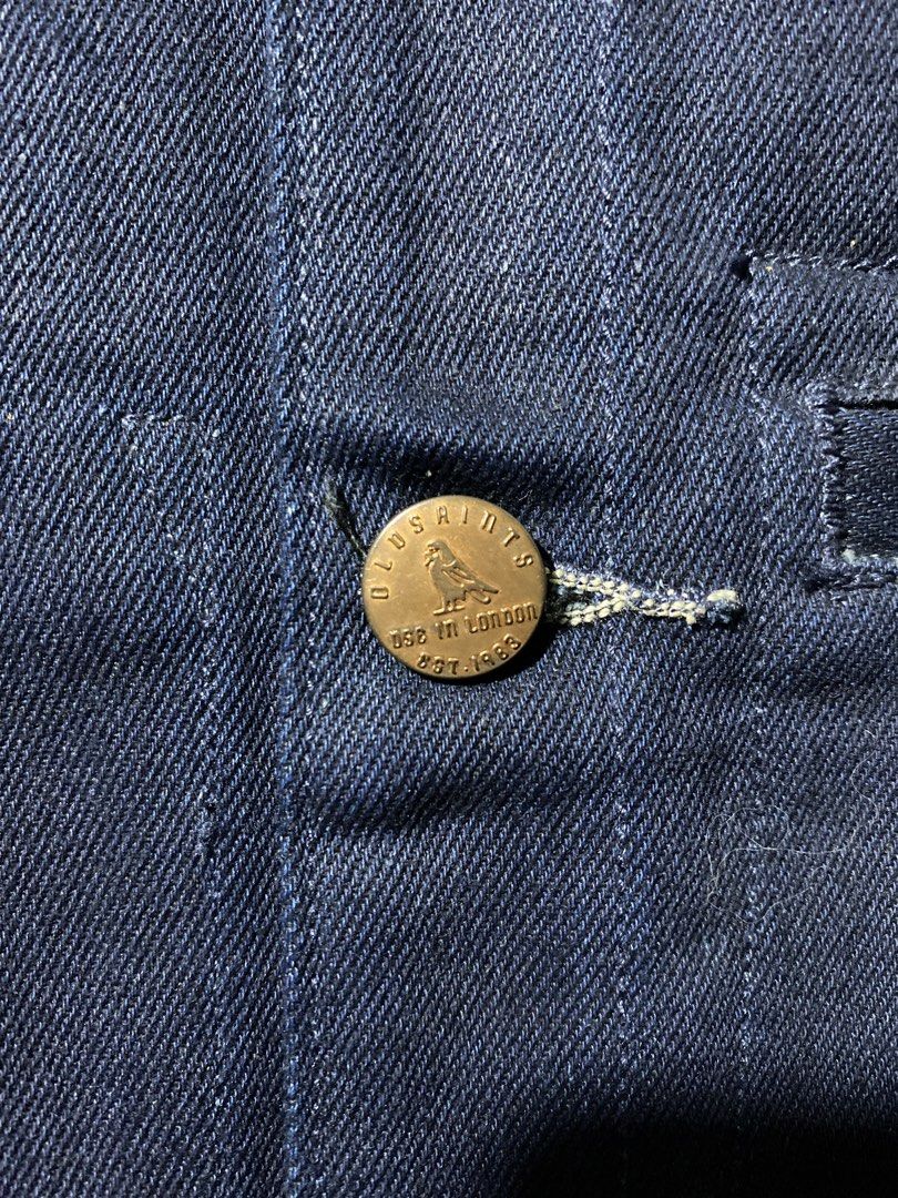 ALLSAINTS Amekaji Raw Selvage Denim (Category: Coats, Jackets and Outerwear) located in Manila. Submitted by why_notph (Listing ID 1454760754, Image 3). Description: - Blue indigo denim jacket - Made with premium L.G. Narrowloom Denim - Features classic branded buttons - Includes a convenient chest pocket - Timeless workwear design - Size: XS on tag but can fit to size S-M mens - Dimensions : 25x17.5.