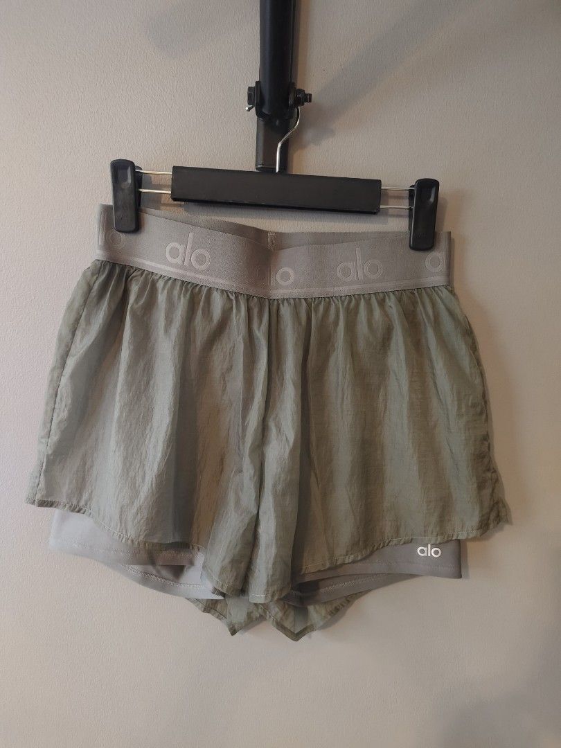 Alo Yoga Running Shorts (Category: Activewear) located in Muntinlupa City. Submitted by cezzy82 (Listing ID 1454787737, Image 2). Description: Black 3200 Gray 2800 - Brand: Alo Yoga - Style: Shorts with built-in briefs - Features: Elastic waistband with Alo logo - Ideal for: Running, workouts - Colors: Black, Gray - Size: Medium (M) - Origin: Made in Vietnam.