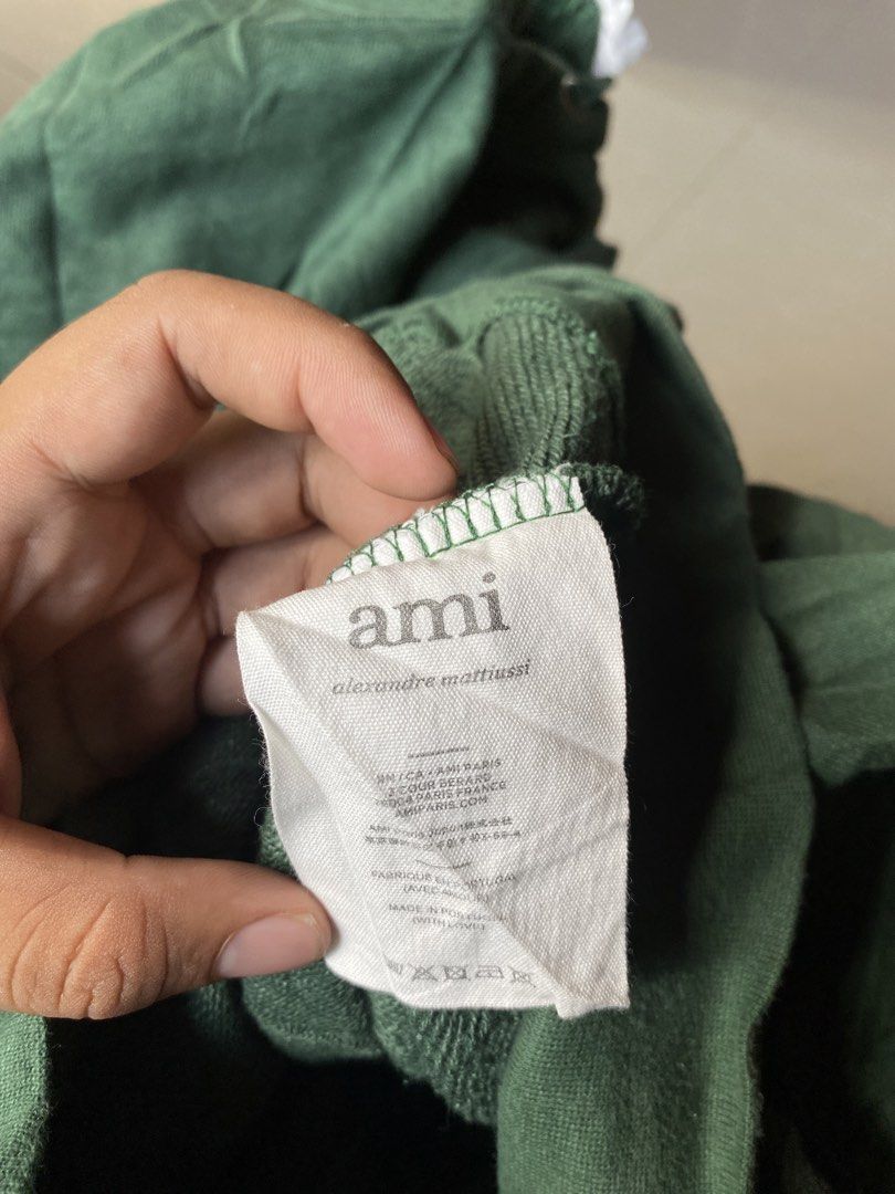 AMI Jacket (Category: Luxury Apparel) located in San Fernando. Submitted by deej_deej (Listing ID 1454890825, Image 3). Description: AMI Paris Ami de Coeur Hoodie Green Size M | Alexandre Mattiussi | Preloved.
