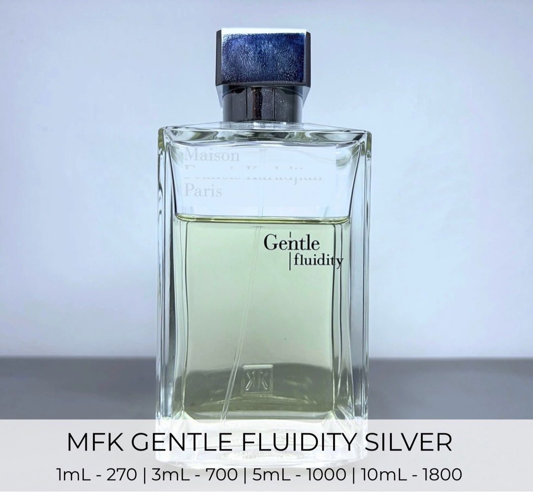 [DECANT SALE] MFK Gentle Fluidity Silver (Category: Fragrance & Deodorants) located in Caloocan City. Submitted by 2mars (Listing ID 1454909634, Image 1). Description: MFK GFS decants for sale 1mL - 270 3mL - 700 5mL - 1000 10mL - 1800 • can ship nationwide • 📍Makati | Paranaque | Caloocan.