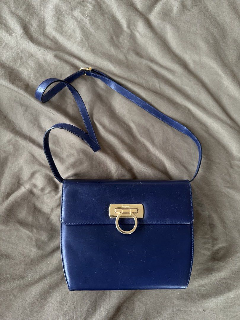 Authentic Salvatore Ferragamo crossbody bag (Category: Luxury Bags & Wallets) located in Manila. Submitted by closetofaca (Listing ID 1454805868, Image 1). Description: Guaranteed authentic Bought in Japan Size: 7.5x6” Has leather scratches and hardware tarnishing LAST PRICE ALREADY ‼️.