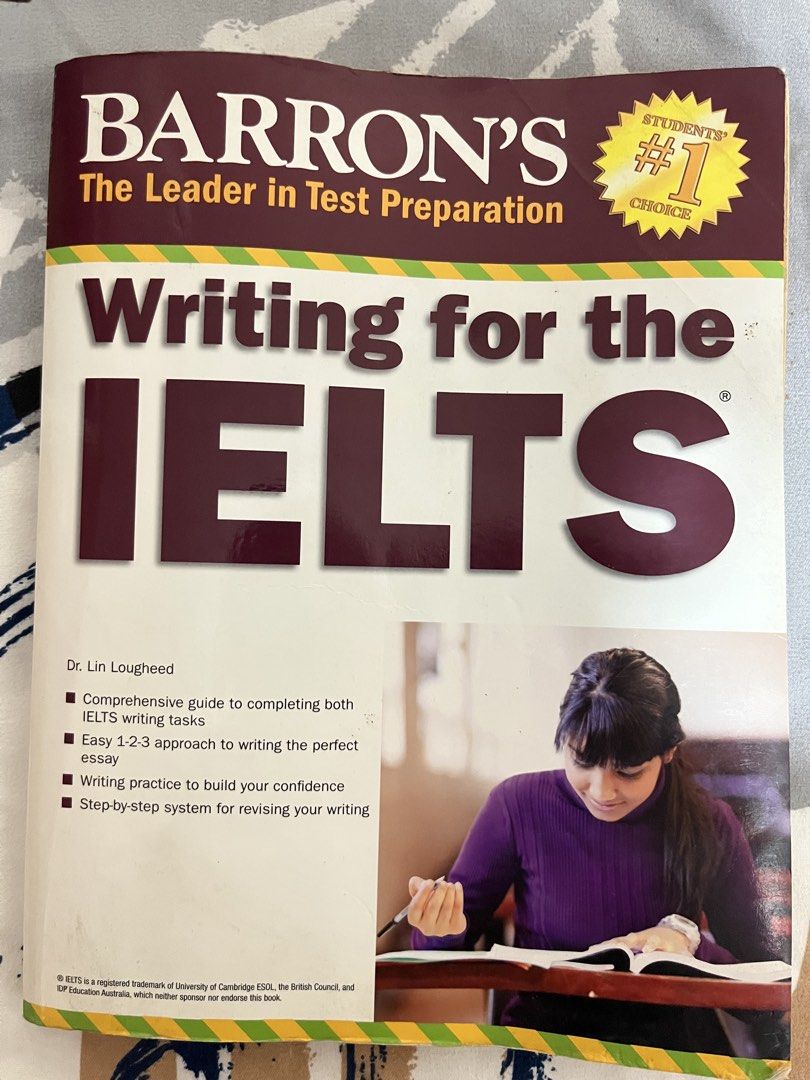 Barron’s Writing for the IELTS (Category: Textbooks) located in Manila. Submitted by dclttrthings (Listing ID 1454829240, Image 1). Description: visible oxidation on pages complete pages, no rip page.