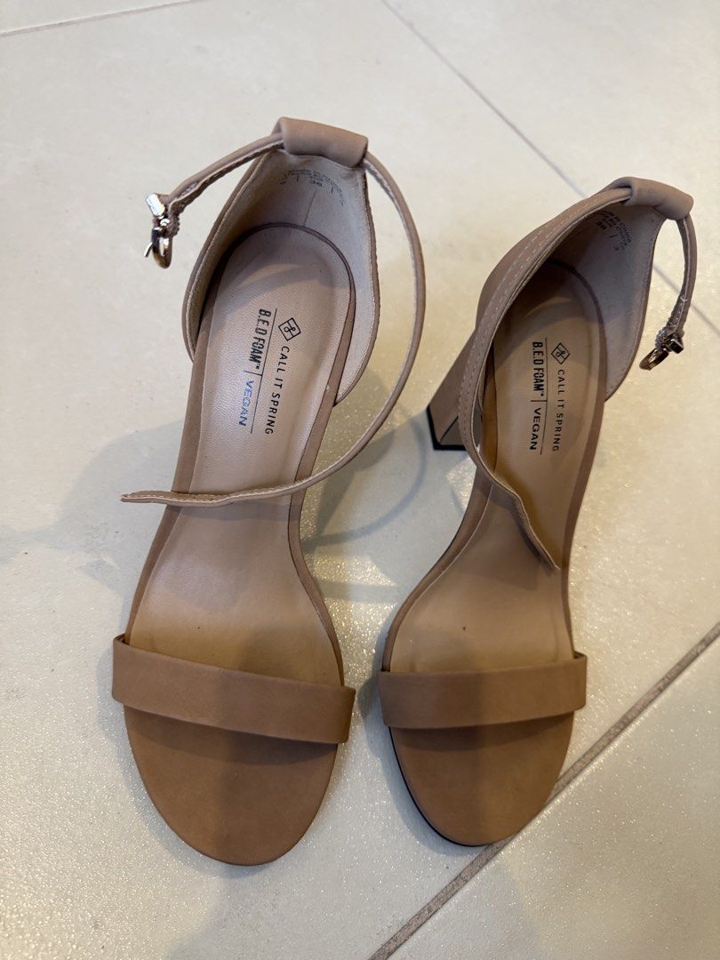 Call it spring brown heels (Category: Heels) located in Quezon City. Submitted by declutterxfaye (Listing ID 1454760636, Image 3). Description: Used only once!.
