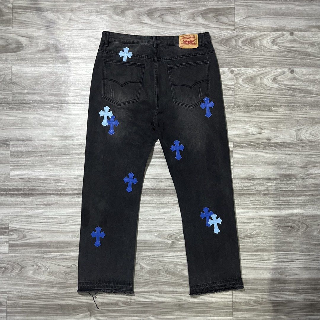 Chrome Hearts x Levi’s Jeans (Category: Jeans) located in Cebu City. Submitted by specializedgoodsitem_ (Listing ID 1454872175, Image 3). Description: very good condition sign of use details posted color may vary due to light 34 - 36’ waistline 12’ thigh 9’ leg opening 41’ length .