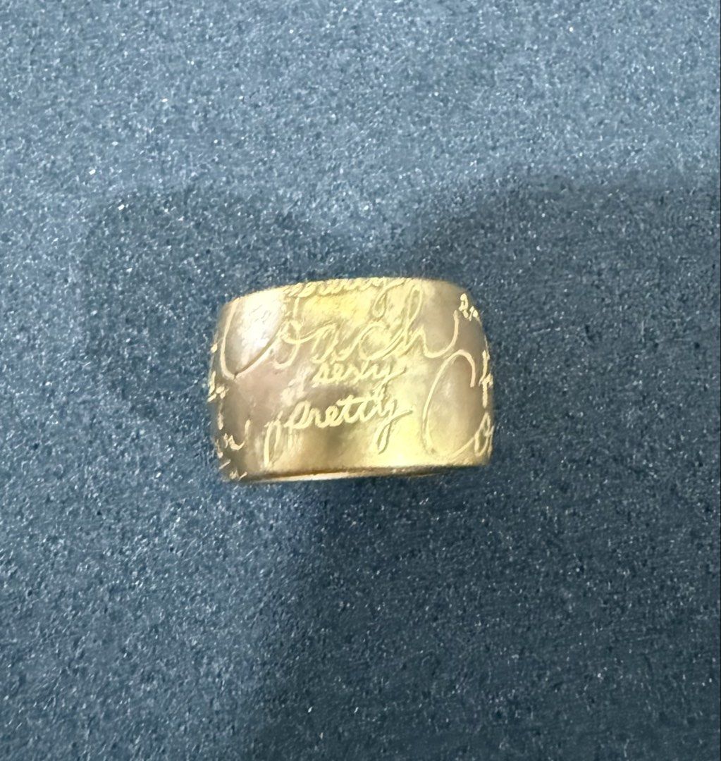 Coach Ring (Category: Rings) located in Singapore. Submitted by i.leen (Listing ID 1454848044, Image 2). Description: Well used and kept in storage. It’s tarnished especially at the bottom of the shank. Due to this, it looks vintage. 😁 Pictures do not reflect exact color. It’s not as “yellow” in reality. Pls chat only if you’re comfortable with it. Tks .