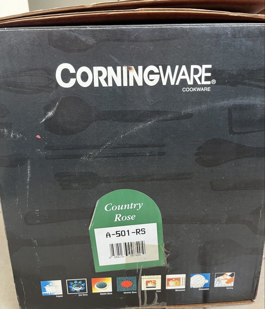 Corning Ware (Category: Cookware & Accessories) located in Singapore. Submitted by hgtan11 (Listing ID 1454862005, Image 1). Description: Beautiful 10 pieces authentic Corning Ware with pretty designs - Country Roses painted. .