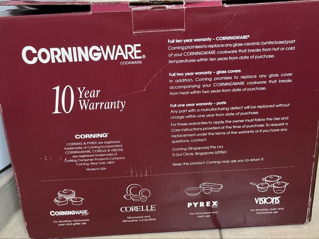 Corning Ware (Category: Cookware & Accessories) located in Singapore. Submitted by hgtan11 (Listing ID 1454862005, Image 2). Description: Beautiful 10 pieces authentic Corning Ware with pretty designs - Country Roses painted. .