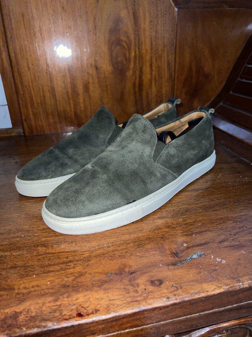 COS Minimalist Split-Suede Leather Slip-On Sneakers Men (Category: Sneakers) located in San Jacinto. Submitted by rex_finds (Listing ID 1454831364, Image 2). Description: COS Minimalist Split-Suede Leather Slip-On Sneakers Size: 42 fits 43 Best fit is 42 to 43 /9 to 9.5 Color: Moss Green 100% Genuine Split Suede Leather Leather insoles Made in Portugal Excellent condition Issue: Light Heel drags Price is negotiable Feel free to give a reasonable 