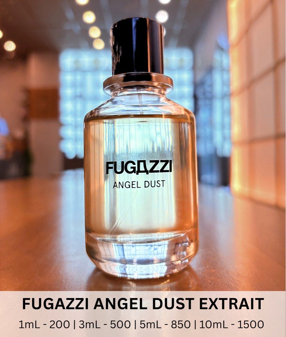 [DECANT] Fugazzi Angel Dust Extrait (Category: Fragrance & Deodorants) located in Caloocan City. Submitted by 2mars (Listing ID 1454845895, Image 1). Description: Fugazzi Angel Dust Extrait decants for sale 1mL - 200 3mL - 500 5mL - 850 10mL - 1500 • can ship nationwide • 📍 Makati | Paranaque | Caloocan.