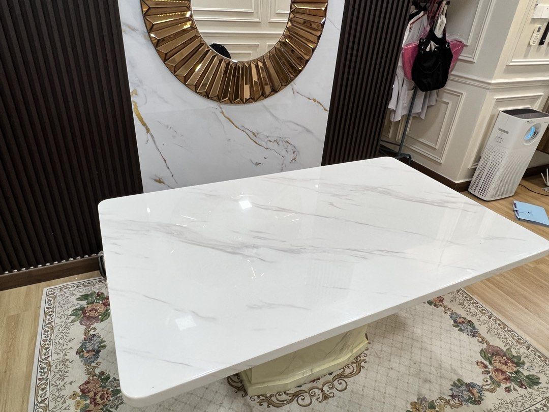 Dining Table Marble (Category: Tables & Sets) located in Kuala Lumpur. Submitted by khairamohd59993 (Listing ID 1454862930, Image 2). Description: Dining Table size 5ft x 3ft Solid Marble Interested wassap 016-6654226.