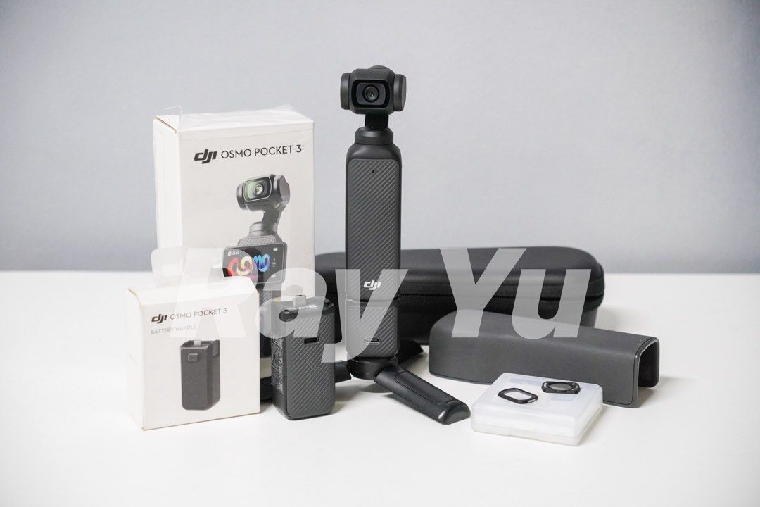 DJI Osmo Pocket 3 (Standard Combo) + Accessories (Category: Cameras) located in Makati City. Submitted by tonkatsu31 (Listing ID 1454838945, Image 1). Description: - Standard Combo with additional accessories - 2nd owner; First owner did not use it much, I used it mostly on trips mostly - Condition: 8/10 (Item is in good condition with minor signs of usage) - Screen is protected - Comes with original receipt from first owner Package includes: - D