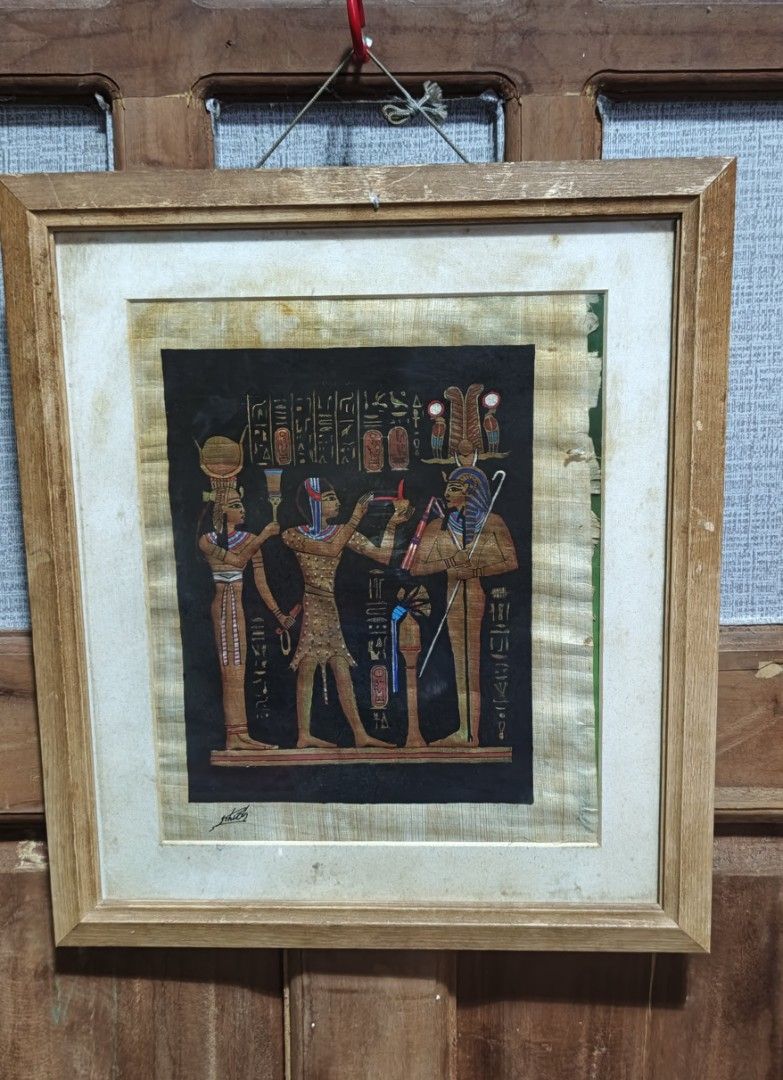 Egyptian frame, wall decor (Category: Wall Decor) located in Polomolok. Submitted by dkljapansurplus (Listing ID 1454762051, Image 1). Description: Egyptian frame, wall decor From japan, size: 41 X 36 cm Freeshipping.