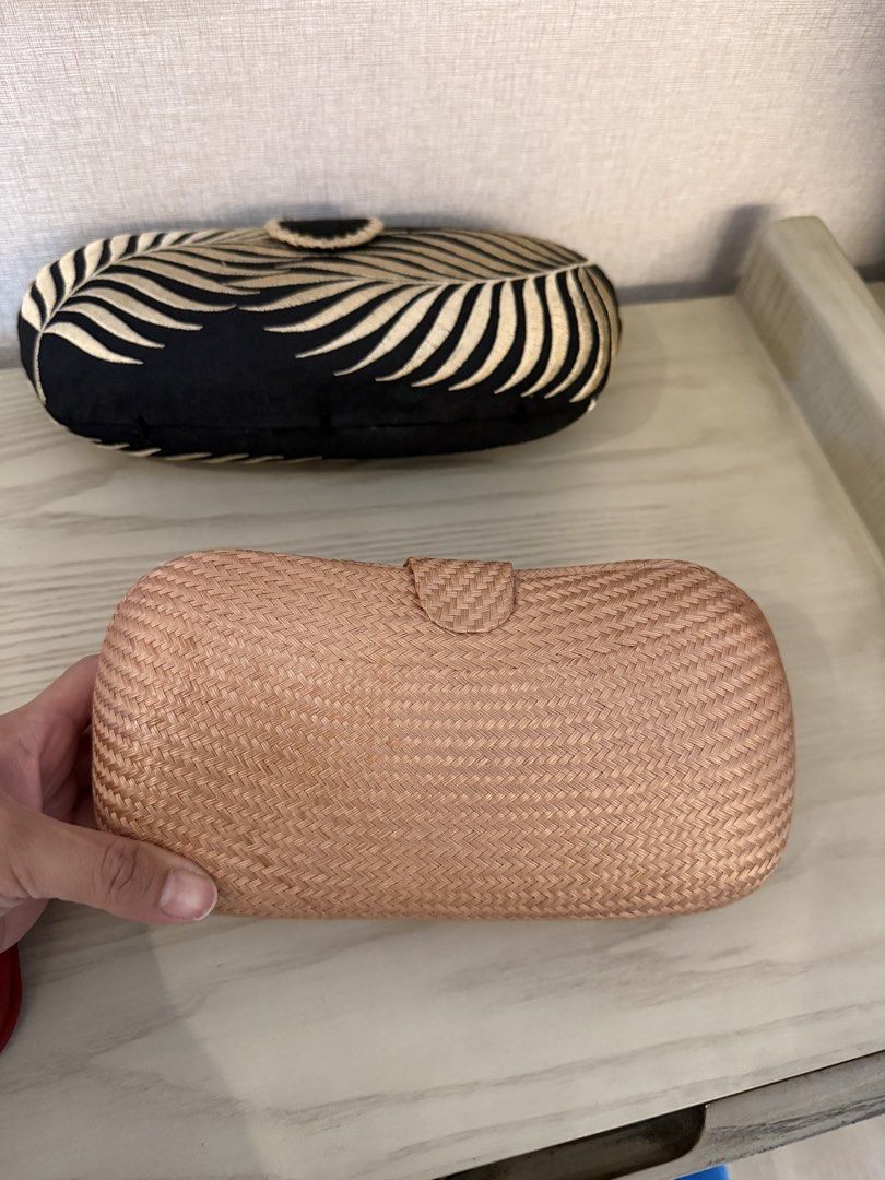 Esprit Red Handbag & 2 Clutch Bags (Category: Clutches) located in Caloocan City. Submitted by trayzeee (Listing ID 1454754084, Image 3). Description: Selling a red Esprit handbag. It's a small size, good for essentials. Also have two clutch bags. One is black with a leaf embroidery design. The other is a woven straw-like material in a light pinkish-tan color. Great for different occasions. Still very useful. .