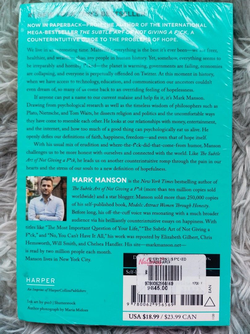 EVERYTHING IS F*CKED BY MARK MANSON (Category: Storybooks) located in Bantayan. Submitted by book_island_ph (Listing ID 1454785383, Image 3). Description: MAKE READING A HABIT ‼️‼️‼️ AVAILABLE IF YOU CAN MAKE AN OFFER. PLEASE DON'T WASTE MY REPLY QUOTA IF NOT SURE BUYER. Swipe to left to see additional details/photos of the book. Pictures of the books are posted for hassle free transactions, no unnecessary photo request please. As I'm also a work