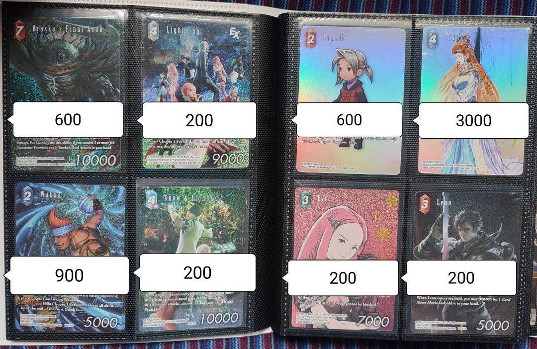 Final Fantasy TCG single cards (Category: Raw Singles) located in Paranaque City. Submitted by otakumeisters (Listing ID 1454774666, Image 3). Description: ❗Fixed price. Prices are on the pics. ❗Sold cards are marked X. ❗Minimum order of 300 php. ❗Auto block ang di marunong magbasa. ❗Payment: Gcash/ BPI ❗Delivery: Lalamove/ Lbc (Buyer's expense) ❗Location: Parañaque.