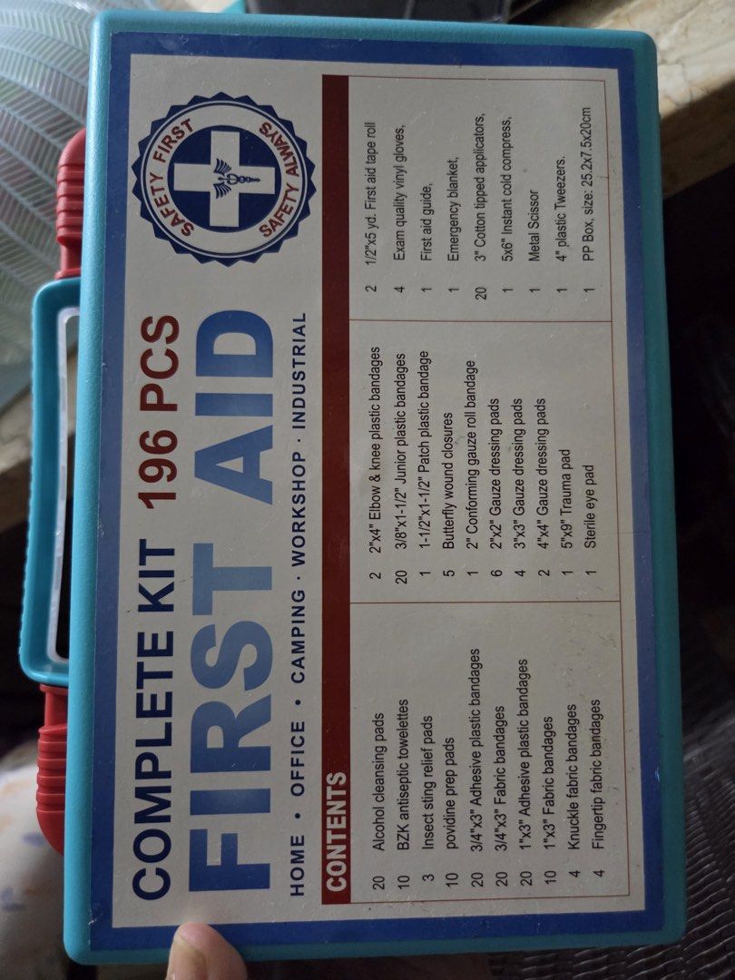 First aid kit (Category: Medical Supplies & Tools) located in Manila. Submitted by rheata225 (Listing ID 1454799993, Image 1). Description: .