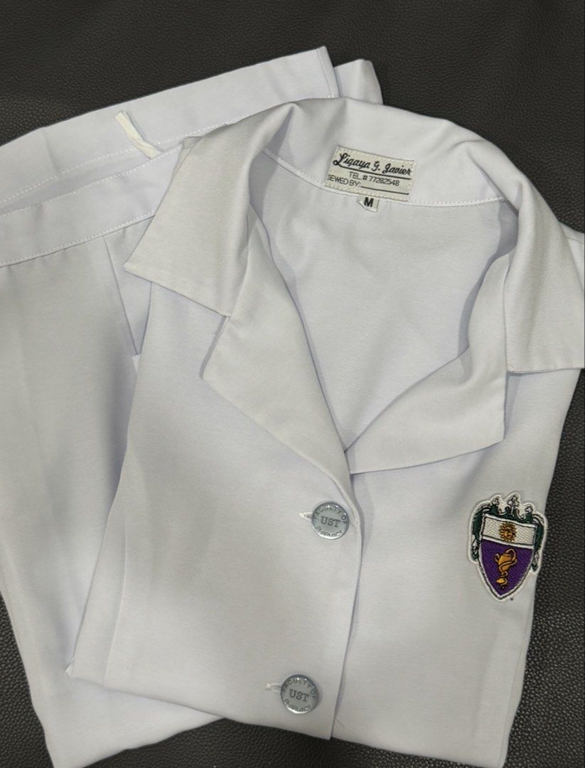 UST FOP Medtech Type A Uniform (Category: Sets or Coordinates) located in Pasig City. Submitted by augustpreloved_ (Listing ID 1454804401, Image 1). Description: UST FOP UNIFORM Blouse (M) - 250 Skirt (S) - 250 >> As a set: 400 ** 4 stocks BUY ALL (4 sets) FOR ONLY ₱1500.