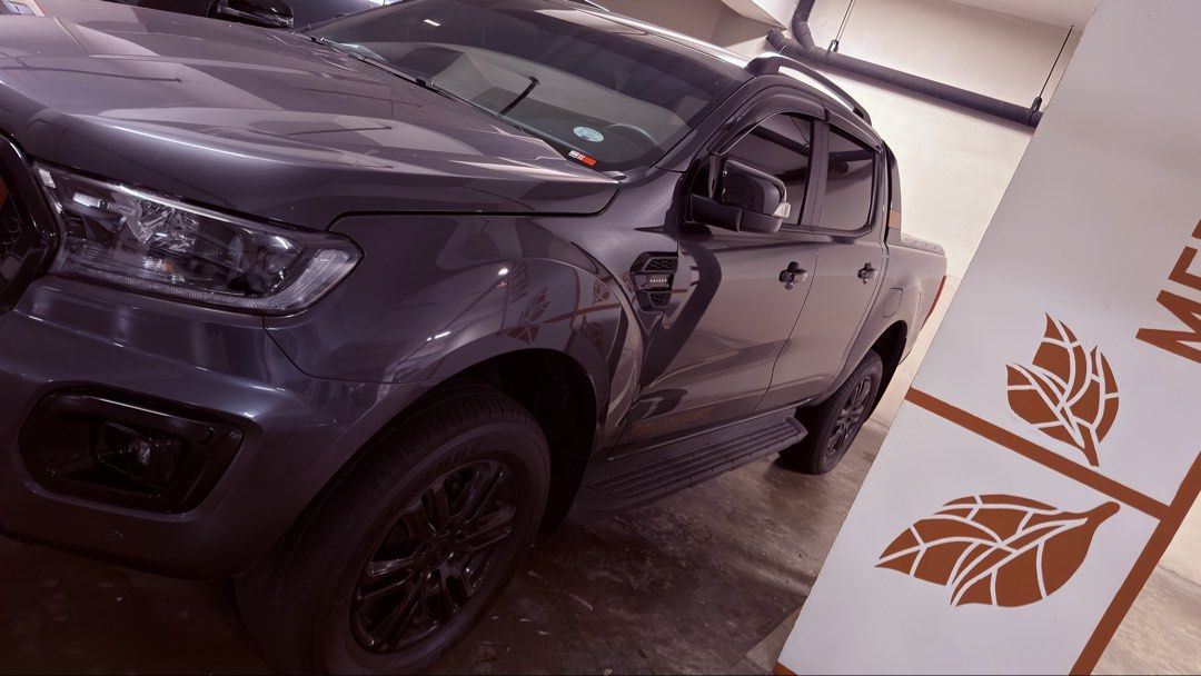 Ford Ranger (Category: Used Cars) located in Taguig. Submitted by r13s. (Listing ID 1454888999, Image 2). Description: Ford Ranger Wildtrak 2022 model Odometer - 37,000 Wednesday coding - plate last digit is 6 Color - Meteor Gray Has scratch and dent on rear wheel driver side No issues.
