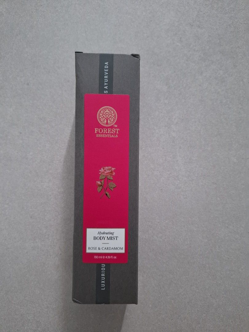 Forest Essentials (Category: Body Care) located in Singapore. Submitted by rainbow27 (Listing ID 1451912649, Image 3). Description: These products are the Forest Essentials: Ultra-Rich Body Milk (Indian Rose Absolute): A deeply A deeply moisturizing body lotion formulated with 100% pure Ayurvedic extracts like essential oils, beeswax, and cream of milk to nourish dry skin. [1] Hydrating Body Mist (Rose & Cardamom): A fresh, aromatic body spray in