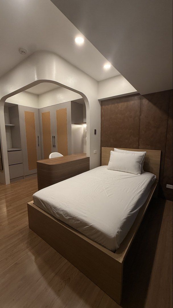 Fully Furnished Studio Unit Condo 33sqm (Category: Apartments & Condos) located in Santa Rosa. Submitted by dosequince (Listing ID 1454873386, Image 3). Description: STUDIO UNIT CONDO FOR RENT - 33SQM (Newly Renovated, New Appliances and Furnitures) FULLY FURNISHED for 1-2PAX INCLUSIONS: ✅ Double Bed Frame with soft mattress ✅ Built-in wardrobe, kitchen, and restroom cabinets ✅ Washing machine 8.5kg ✅ Refrigerator ✅ Rice Cooker ✅ Microwave ✅ Elec