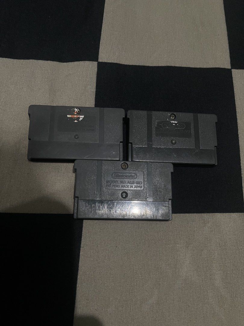 Game Boy Advance Game Cartridges – 3 Games (Category: Nintendo) located in Las Pinas. Submitted by marqusasasas (Listing ID 1454866688, Image 2). Description: Selling these original-looking Game Boy Advance cartridges: * Marvel: Ultimate Alliance * The Incredibles: Rise of the Underminer * Mega Man Battle Network 4: Red Sun All cartridges are in used condition with visible signs of wear from age/use. Great for GBA players, collectors, or anyone l