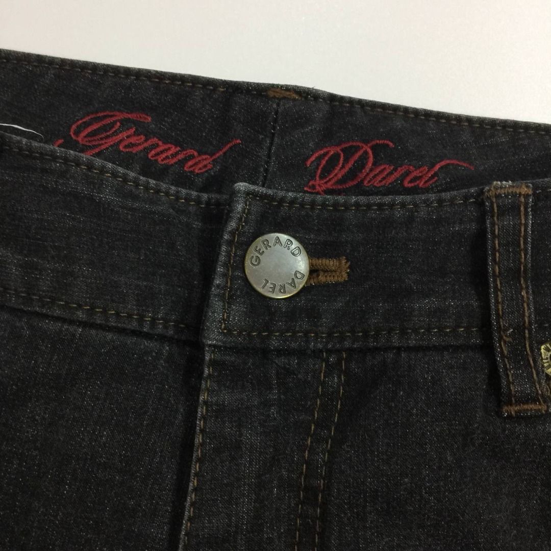 GERARD DAREL Bootcut Black Jeans Pants Archival (Category: Jeans) located in Pagsanjan. Submitted by ovothrift (Listing ID 1454949833, Image 3). Description: size 28 length - 36.5 hem - 8.5 thigh - 10.5 front rise - 9 back rise - 14 very good condition no issue authentic Gerard Darel is an upscale French ready-to-wear fashion brand founded in Paris in 1971 that designs chic, timeless women's clothing. Unique Features: Distinctive knee patch detai