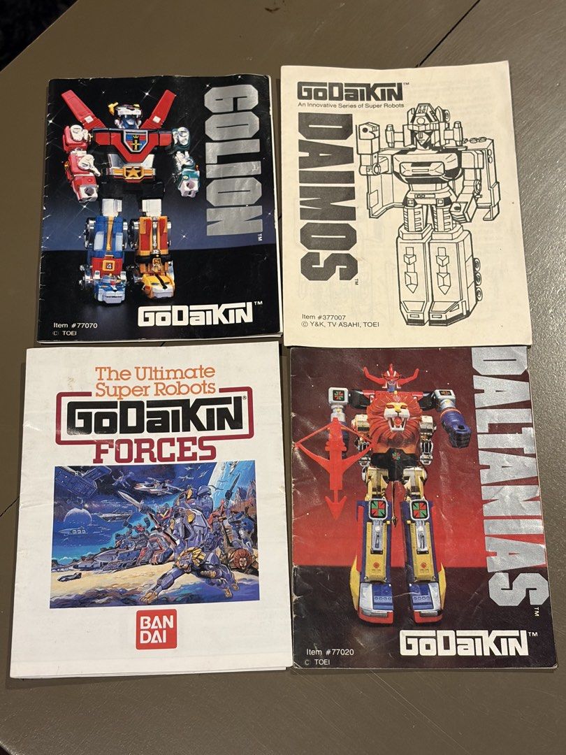 Godiakin golion manual daimos lot (Category: Vintage Collectibles) located in Quezon City. Submitted by cooljapantoys (Listing ID 1454948047, Image 1). Description: Godiakin golion Daimos Daltanias Manuals original Has creases Complete .