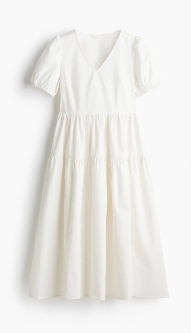 H&M Cotton White Midi Dress (Category: Dresses) located in Makati City. Submitted by closet_share (Listing ID 1454922830, Image 1). Description: .