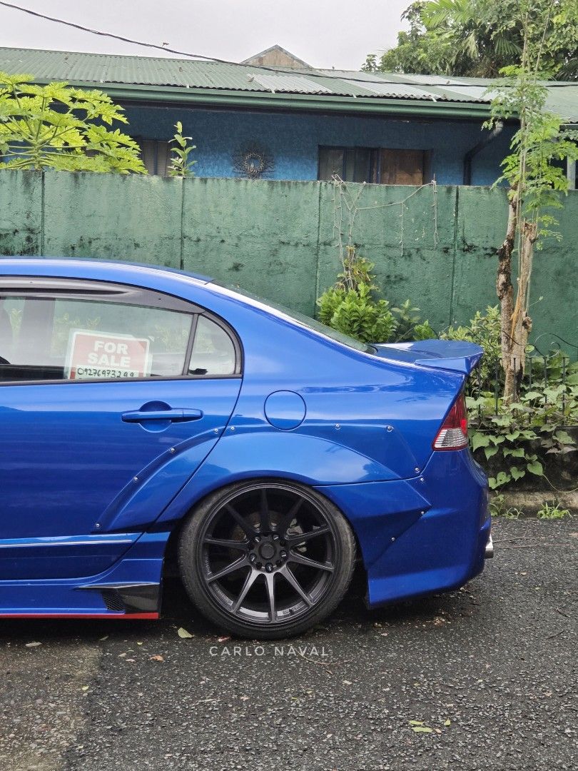 Honda Civic 1.8 Manual (Category: Used Cars) located in Manila. Submitted by bkki.30 (Listing ID 1454835325, Image 3). Description: Civic FD 1.8s 2007 Manual Tranny 67K mileage, unli scan Repainted to Subaru blue - indicated on papers Wraparound Bodykit Type R retrofit Projector Headlights XXR 527 18s Sailun Tires Bride Vorga Thailand Copy K&N cold intake with housing Full Exhaust Stainless Pops and Bang Tune Air suspension Custom Misfitz Full so