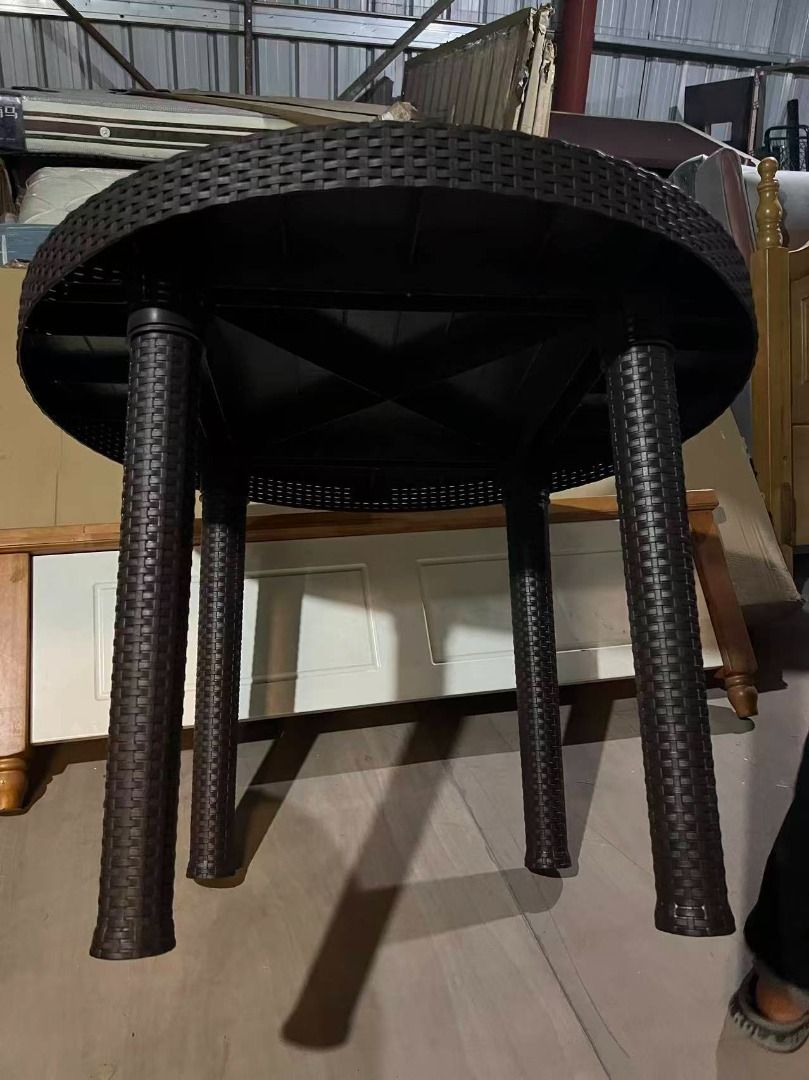 JOLLY Plastic Coffee Table Round 40"x40" (warehouse sale) (Category: Tables & Sets) located in Paranaque City. Submitted by pilipinashop (Listing ID 1454853616, Image 2). Description: brand new sale Note: Sf thru lalamove c/o buyer Description An eye-catching furniture piece, this coffee table features a gorgeous, brown colored and modern design in rattan texture. This made with enough height to use as a dining table for a small group or a simple