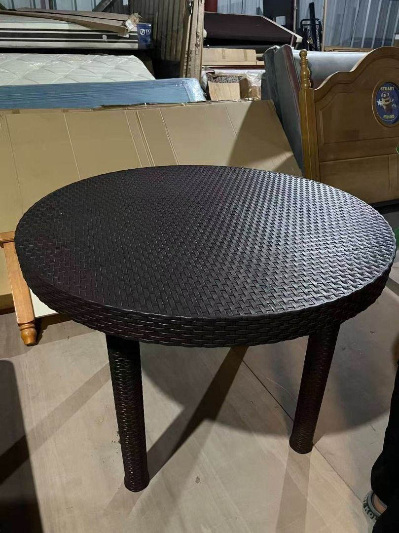 JOLLY Plastic Coffee Table Round 40"x40" (warehouse sale) (Category: Tables & Sets) located in Paranaque City. Submitted by pilipinashop (Listing ID 1454853616, Image 1). Description: brand new sale Note: Sf thru lalamove c/o buyer Description An eye-catching furniture piece, this coffee table features a gorgeous, brown colored and modern design in rattan texture. This made with enough height to use as a dining table for a small group or a simple