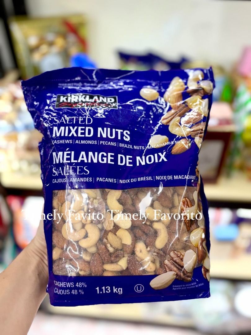 Kirkland salted mixed nuts with macadamia 1.13kg (Category: Packaged & Instant Food) located in Pasay City. Submitted by timelyfavorito1 (Listing ID 1454867972, Image 2). Description: Imported from CANADA! ALL ORIGINAL BB: 2.7.2027 Disclaimer: Timely Favorito is not affiliated with any of the brands posted on this account. Copyright & Trademarks are sole property of the brand owners..