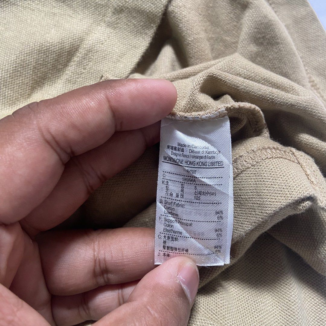 Lacoste Polo Shirt (Earth Tone) (Category: Luxury Apparel) located in Dasmarinas. Submitted by thrift2gems (Listing ID 1454827886, Image 3). Description: Lacoste Polo Shirt (Earth Tone) ✨ -WIDTH: 20 -LENGTH: 24.4 -COLOR RATE: 9.3/10 -CONDITION: 9/10 -ISSUE: MINIMAL FADE , COLLAR LINE CHECK PICS.