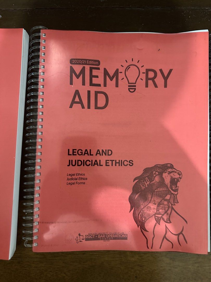 Law School References - San Beda Memory Aid (Category: Textbooks) located in Paranaque City. Submitted by queserraserraa_ (Listing ID 1454782521, Image 3). Description: San Beda MEMORY AID 2020/21 (Scanned / Coil Bind) Civil Law Criminal Law Legal and Judicial Ethics.