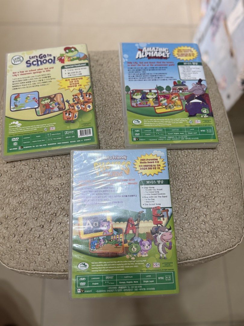 LEAPFROG Educational DVDs – 9-Pc Learning Collection | Phonics, ABC & Math | Preschool Kids (Category: Infant Playtime) located in Mandaue City. Submitted by erin_grace (Listing ID 1454877852, Image 3). Description: Selling 9 LeapFrog educational DVDs covering ABC, phonics, reading, spelling, counting and basic math. 📀 INCLUDES: • Letter Factory – Phonics & Letter Sounds • Talking Words Factory – Word Building & Spelling • The Amazing Alphabet A