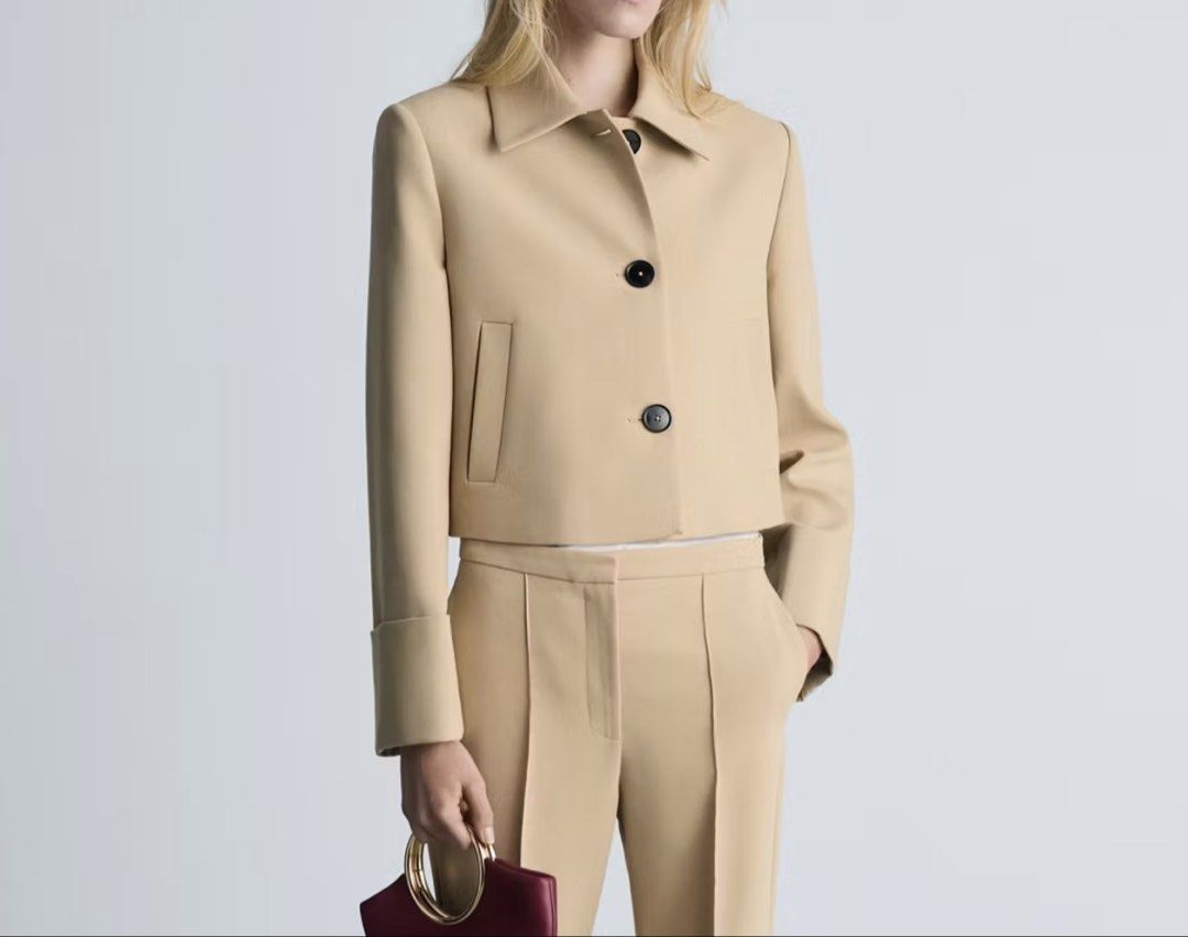 Mango Structured Jacket with Buttons Medium Brown Corporate (Category: Coats, Jackets and Outerwear) located in Quezon City. Submitted by a.shops (Listing ID 1454942174, Image 2). Description: SRP ₱4295 Used once only Size Medium Sold out online / in stores.