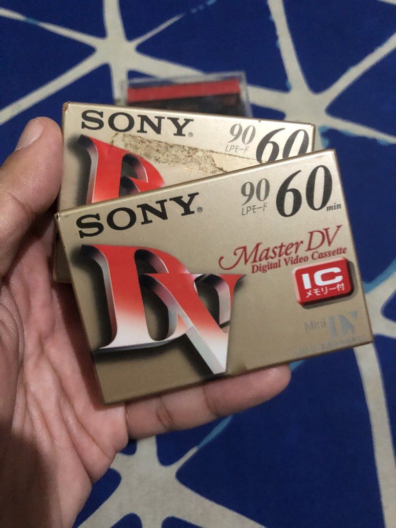 Mini DV Cassette tapes (Category: Portable Audio Accessories) located in Quezon City. Submitted by markgolveo (Listing ID 1454857058, Image 2). Description: Mini DV Cassette tapes No set breaking Unused tapes Assorted brands Sony Maxell TDK Sony 2 pcs sealed.