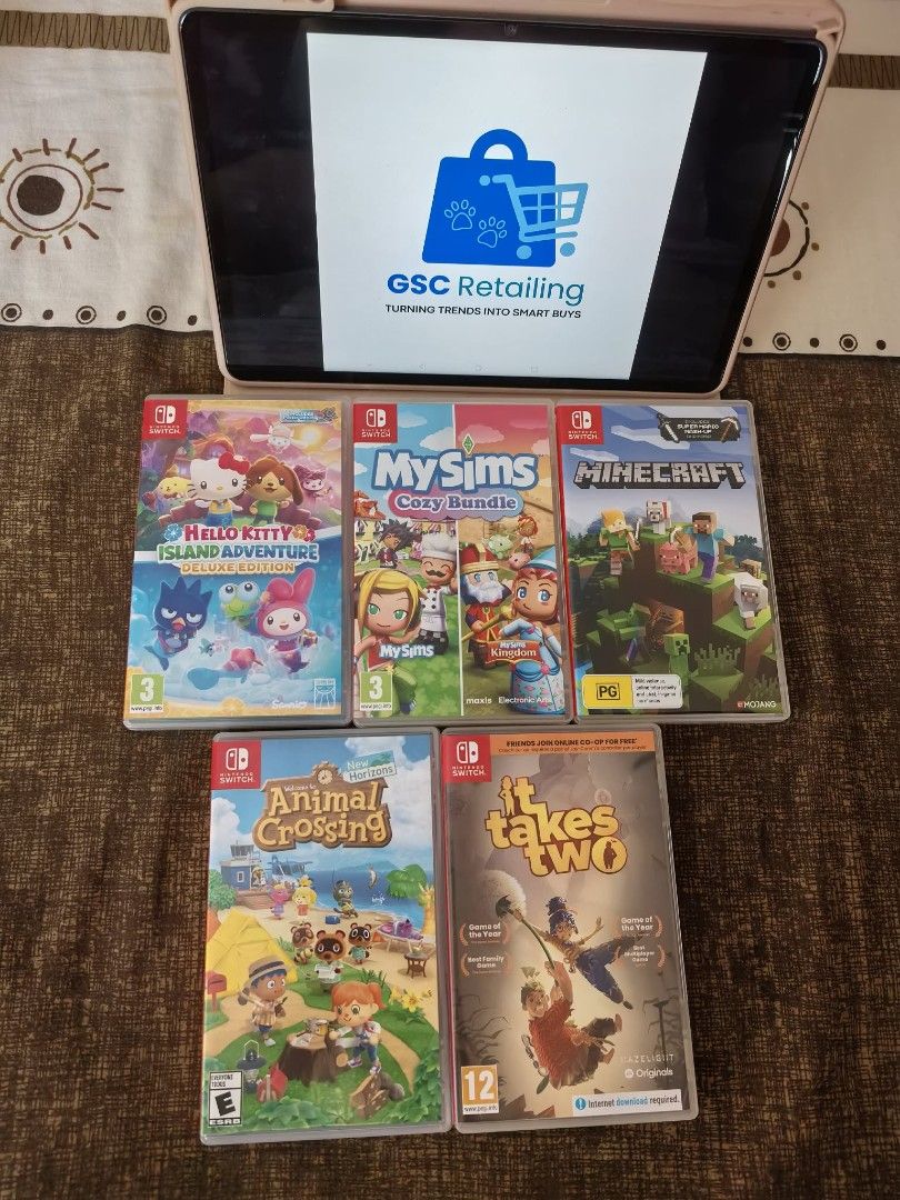 Nintendo Switch Games Bundle - Various Titles (Category: Nintendo) located in Manila. Submitted by theaimchellygroup (Listing ID 1454018167, Image 3). Description: GSC RETAILING ON SALE! NINTENDO SWITCH GAMES FOR SALE PRE-LOVED ALL ORIGINAL 100% Working Condition Complete with Case 1. It Takes 2 = PHP 1,400 2. NBA 2k23 = PHP 800 3. 30-in-1 Game Collection = Sold 4. Mortal Kombat 11 = PHP 1,000 5. Fitness Boxing = Sold 6. Fishing Star World Tour -