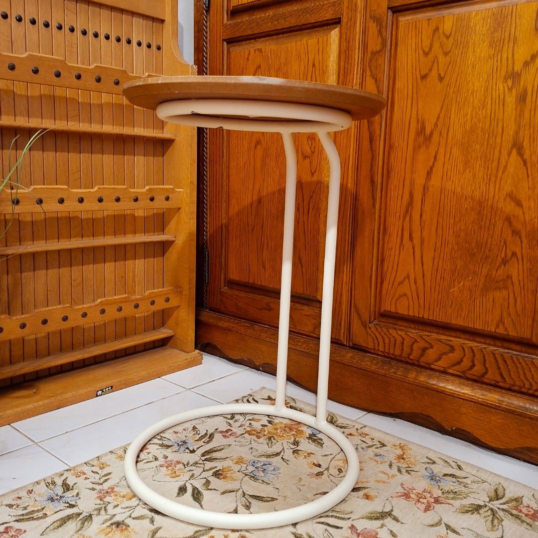 Nitori round side table (Category: Tables & Sets) located in Dasmarinas. Submitted by millennialmeetsvintage (Listing ID 1454876721, Image 2). Description: D33 x H50cm last price posted, no haggling 🙅🏻‍♀️ 🌍ships from DASMA, CAVITE 🚚 shipping via Lalamove only ❌no reservations, first-to-pay basis ❌no physical store, no walk-ins ❌no COD transactions.