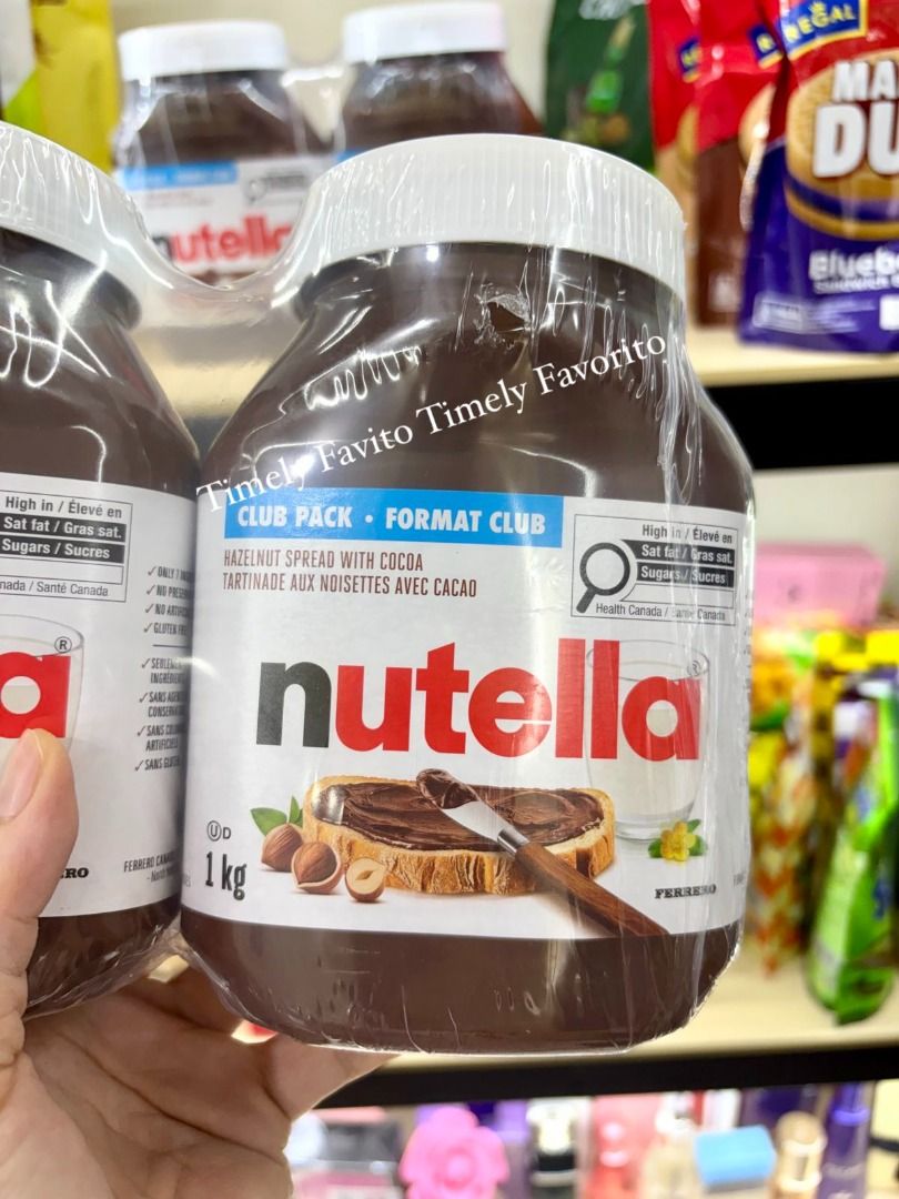 Nutella Hazelnut Spread with Cocoa 2pcs x 1kg (Imported from Canada) (Category: Packaged & Instant Food) located in Pasay City. Submitted by timelyfavorito1 (Listing ID 1454872763, Image 3). Description: Imported from CANADA! ALL ORIGINAL BB: May 2027 Disclaimer: Timely Favorito is not affiliated with any of the brands posted on this account. Copyright & Trademarks are sole property of the brand owners..