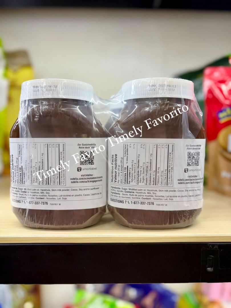 Nutella Hazelnut Spread with Cocoa 1kg (Imported from Canada) (Category: Packaged & Instant Food) located in Pasay City. Submitted by timelyfavorito1 (Listing ID 1454873045, Image 3). Description: Imported from CANADA! ALL ORIGINAL BB: May 2027 Disclaimer: Timely Favorito is not affiliated with any of the brands posted on this account. Copyright & Trademarks are sole property of the brand owners..