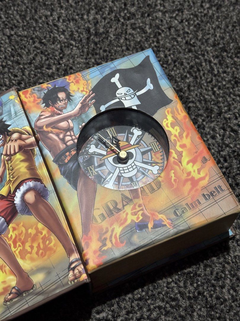 One Piece Book Type Clock (Category: Clocks) located in Bulacan. Submitted by thriftstarph (Listing ID 1454801983, Image 2). Description: PLEASE READ THE DESCRIPTION BELOW‼️ One Piece Clock Book Type Double AA+ Issue: corner .