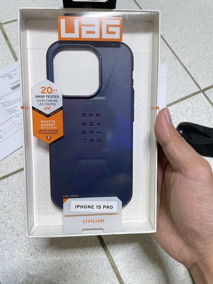 ORIGINAL UAG CASE (Category: Cases & Sleeves) located in Manila. Submitted by errolgorg214 (Listing ID 1454887047, Image 3). Description: Original UAG case for iPhone 15 Pro 101% original not oem or class a With recipt galing ibang bansa With warranty pa Rfs : hindi na po naka 15 pro Bago lang po ito tapos biglang nag palit nako ng phone kaya hindi na po ito gagamitin . 1k each nalang po yan Nego pa kung magkasundo sa price Paranaque loc .