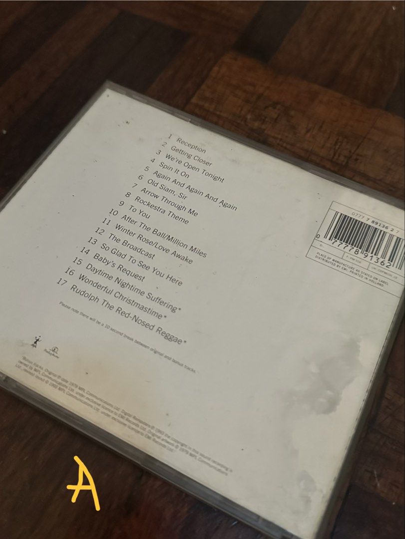 Paul McCartney and John Lennon CDs (Category: CDs & DVDs) located in Quezon City. Submitted by kittyrawr5 (Listing ID 1454845462, Image 3). Description: A: Back to the Egg, Paul McCartney B: all the best!, Paul McCartney C: Pipes of Peace, Paul McCartney D: SOLD.