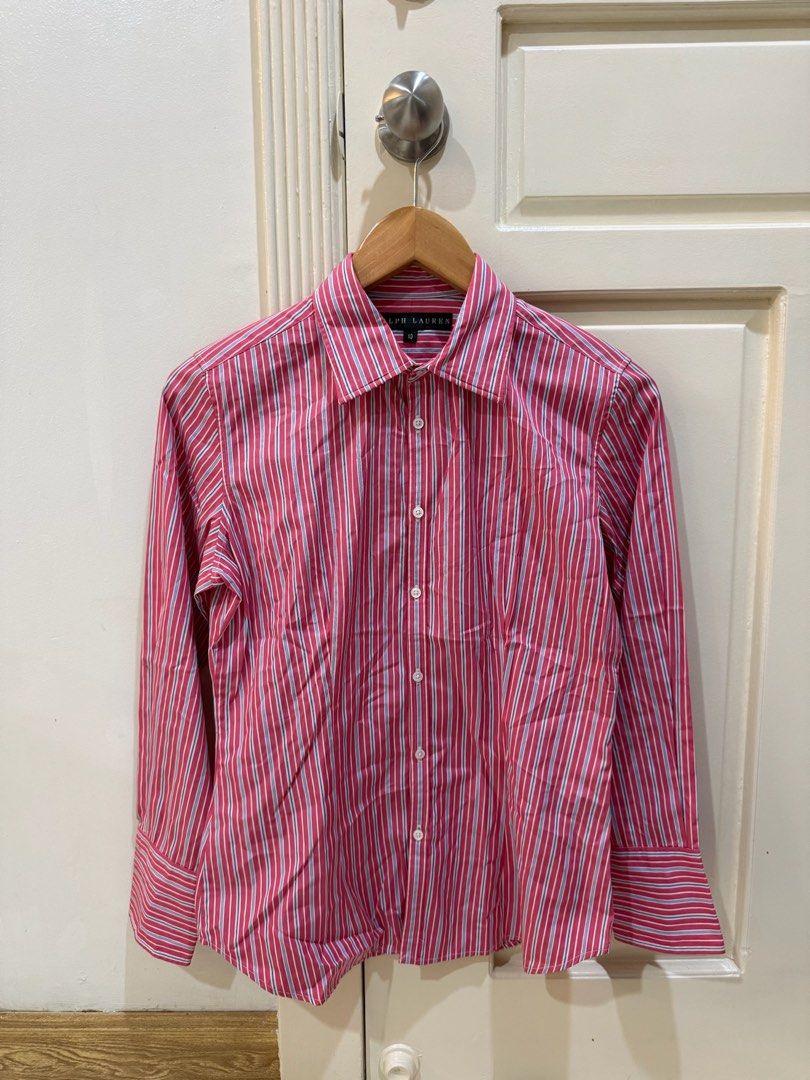 Ralph Lauren Red Button Down (Category: Longsleeves) located in Quezon City. Submitted by curated.closet.co (Listing ID 1454867012, Image 1). Description: Ralph Lauren Striped Button-Down Shirt ✓ Red button down ✓ Size 10 • Long Sleeve ✓ Good Condition Note: All of these items are 100% Original / Authentic, moneyback guarantee if proven fake 💰 Price: ₱1,400 📩 DM for inquiries / orders.