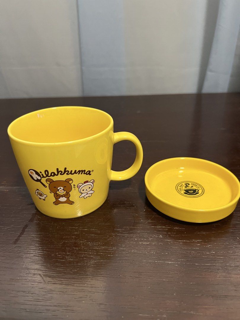 Rilakkuma mug (Category: Coffee & Tea Tableware) located in Manila. Submitted by rlab_japan_thrift (Listing ID 1454862766, Image 2). Description: **San-X Rilakkuma Yellow Ceramic Mug with Lid / Coaster Set** 💛🐻 Super cute bright yellow San-X Rilakkuma ceramic mug set featuring a multi-purpose matching lid/saucer! Perfect for tea, coffee, or San-X collectors. * **Character:** Rilakkuma, Korilakkuma & Kiiroitori (San-X) * **Color:** Bright Yellow